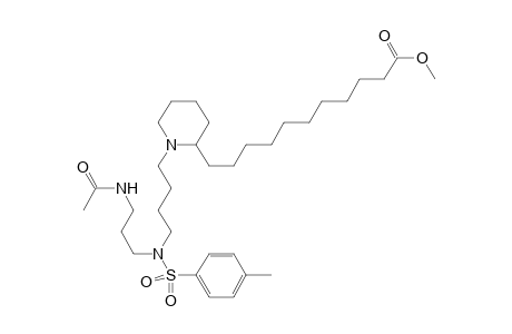 11-[1-(8-acetamido-5-tosyl-5-aza-octyl)2-piperidyl]undecanoic acid methylester