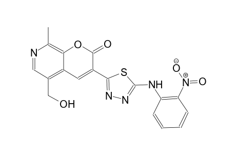 5-(hydroxymethyl)-8-methyl-3-[5-(2-nitroanilino)-1,3,4-thiadiazol-2-yl]-2H-pyrano[2,3-c]pyridin-2-one