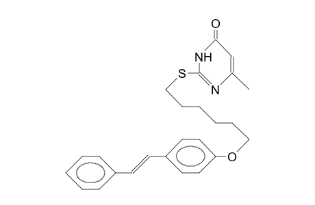6-Methyl-2-(E)-(stilbenyloxy-hexylthio)-4(3H)-py rimidinone