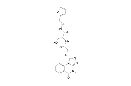 2-(2-(4,5-dihydro-4-methyl-5-oxo-[1,2,4]triazolo[4,3-a]quinazolin-1-ylthio)acetamido)-N'-((furan-2-yl)methylene)-3-hydroxypropanehydrazide