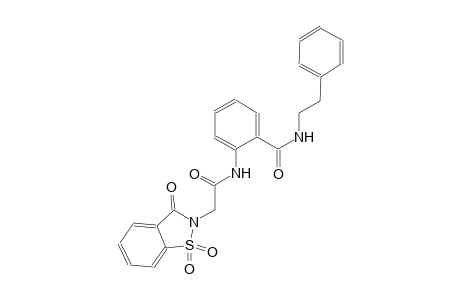 2-{[(1,1-dioxido-3-oxo-1,2-benzisothiazol-2(3H)-yl)acetyl]amino}-N-(2-phenylethyl)benzamide