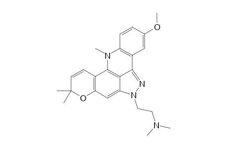 DIMETHYL-[2-[6,12-DIHYDRO-3-METHOXY-9,9,12-TRIMETHYL-9H-PYRANO-[2,3-C]-PYRAZOLO-[3,4,5-M,N]-ACRIDIN-6-YL]-ETHYL]-AMINE