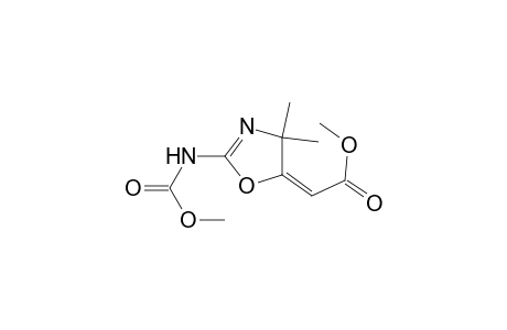 E-4,5-dihydro-4,4-dimethyl-5-methoxycarbonylmethylene-N-methoxycarbonyl-2-oxazolamine