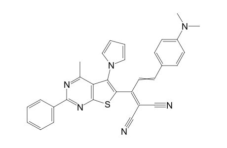 6-[2-Cyano-5-(4-dimethylaminophenyl)-2,4-pentadienenitrile]-5-(1-pyrrolyl)-4-methyl-2-phenylthieno[2,3-d]-pyrimidine