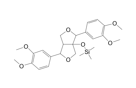 3,6-bis(3,4-Dimethoxyphenyl)-3,4,6,6A-tetrahydro-1H-furo[3,4-C]furan-3A-ol, tms derivative