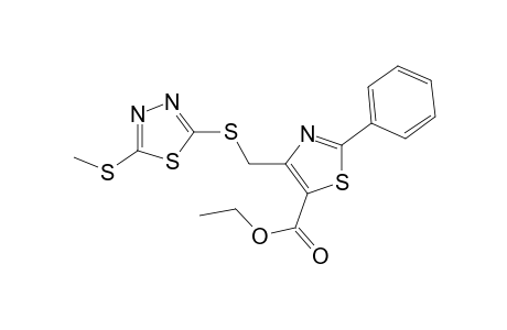 4-{{[5-(methylthio)-1,3,4-thiadiazol-2-yl]thio}methyl}-2-phenyl-5-thiazolecarboxylic acid, ethyl ester