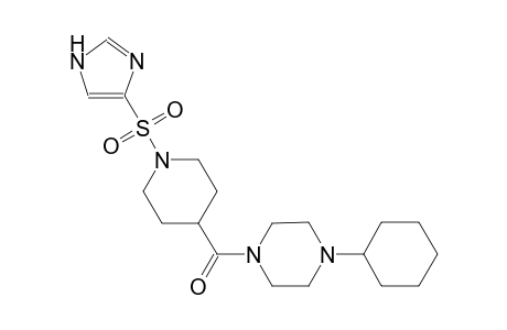 1-cyclohexyl-4-{[1-(1H-imidazol-4-ylsulfonyl)-4-piperidinyl]carbonyl}piperazine
