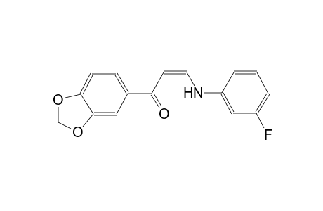 (2Z)-1-(1,3-benzodioxol-5-yl)-3-(3-fluoroanilino)-2-propen-1-one