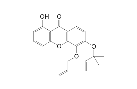 5-Allyloxy-1-hydroxy-6-(2-methylbut-3-en-2-yloxy)-9H-xanthen-9-one