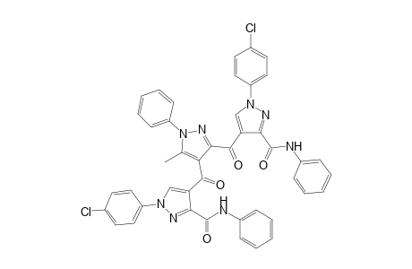 3,4-Bis-(1-(p-chlorophenyl)-3-phenylaminocarbonyl-pyrazol-4-carbonyl)-5-methyl-1-phenyl-pyrazole