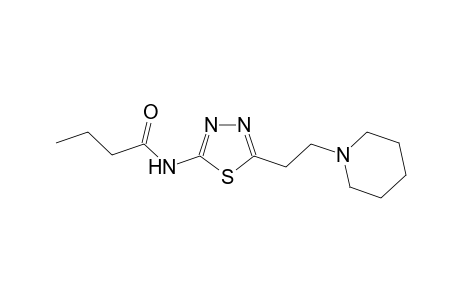 N-{5-[2-(1-piperidinyl)ethyl]-1,3,4-thiadiazol-2-yl}butanamide