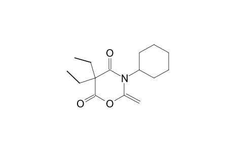 3-cyclohexyl-5,5-diethyldihydro-2-methylene-4H-1,3-oxazine-4,6(5H)-dione