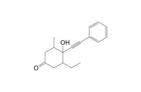 3-Methyl-4-hydroxy-4-(phenylethynyl)-5-ethylcyclohexanone