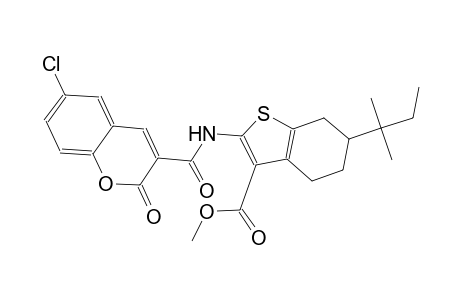 methyl 2-{[(6-chloro-2-oxo-2H-chromen-3-yl)carbonyl]amino}-6-tert-pentyl-4,5,6,7-tetrahydro-1-benzothiophene-3-carboxylate
