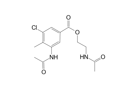Benzoic acid, 3-acetylamino-5-chloro-4-methyl-, 2-acetylaminoethyl ester