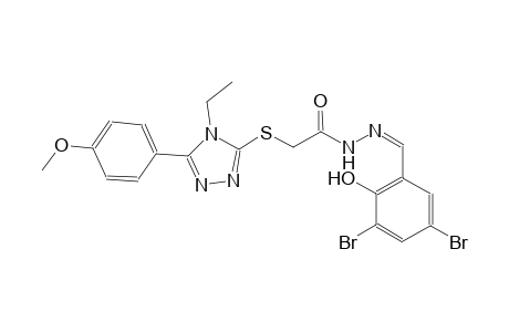 N'-[(Z)-(3,5-dibromo-2-hydroxyphenyl)methylidene]-2-{[4-ethyl-5-(4-methoxyphenyl)-4H-1,2,4-triazol-3-yl]sulfanyl}acetohydrazide
