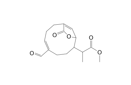 2-(1-Methoxycarbonyl-ethyl)-5-formyl-11-oxa-bicyclo[7.2.1]dodecan-5,9(12)-dien-10-one