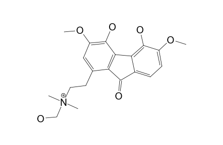 CAULOPHYLLINE-D;2-(4,5-DIHYDROXY-3,6-DIMETHOXY-9-OXO-9H-FLUOREN-1-YL)-N,N-DIMEHTYL-N-HYDROXYMETHYLETHANAMINIUM