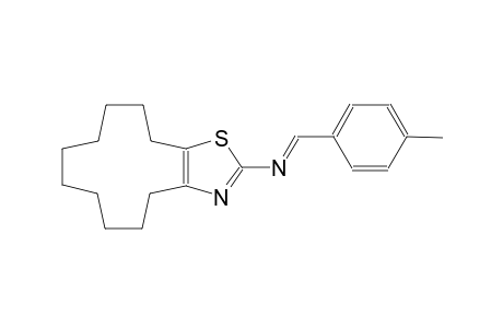N-[(E)-(4-methylphenyl)methylidene]-4,5,6,7,8,9,10,11,12,13-decahydrocyclododeca[d][1,3]thiazol-2-amine