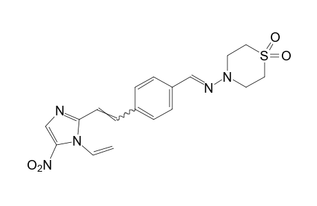 4-{{p-[2-(5-nitro-1-vinylimidazol-2-yl)vinyl]benzylidene}amino}thiomorpholine, 1,1-dioxide