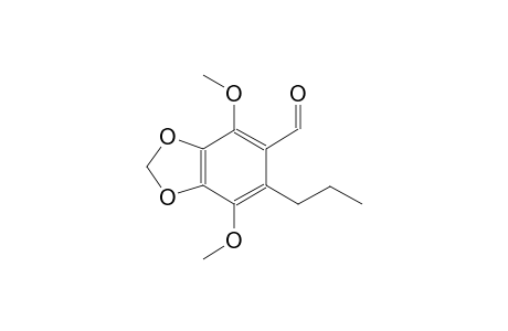 1,3-benzodioxole-5-carboxaldehyde, 4,7-dimethoxy-6-propyl-