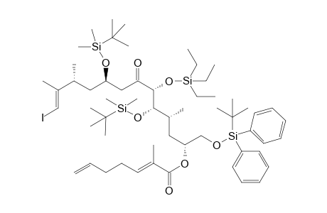 1-Iodo-5,9-bi[(t-Butyl)dimethylsilyloxy]-8-[(triethylsilyl)oxy]-13-[(t-butyl)diphenylsilyloxy]-12-[(2'-methylhepta-2',6'-dienoyl)oxy]-2,3,10-trimethyl-7-oxotridec-1-ene