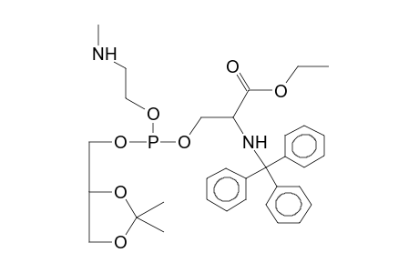 1,2-O-ISOPROPYLIDENEGLYCEROL, 3-(O-2-METHYLAMINOETHYL)-(O-2-CARBOETHOXY-2-TRITYLAMINOETHYL)PHOSPHITE