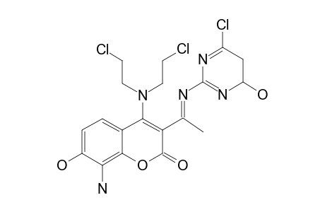8-AMINO-4-[BIS-(2-CHLOROETHYL)-AMINO]-3-[1-(6-CHLORO-4-HYDROXY-4,5-DIHYDRO-PYRIMIDIN-2-YL-IMINO)-ETHYL]-7-HYDROXY-CHROMEN-2-ONE