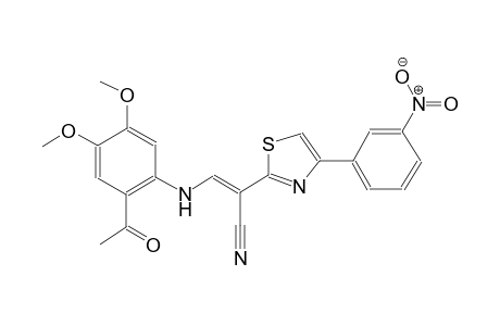 (2E)-3-(2-acetyl-4,5-dimethoxyanilino)-2-[4-(3-nitrophenyl)-1,3-thiazol-2-yl]-2-propenenitrile