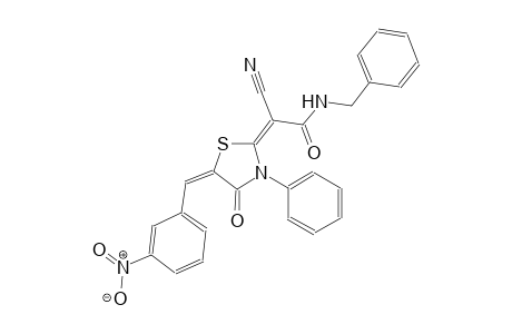 (2E)-N-benzyl-2-cyano-2-[(5E)-5-(3-nitrobenzylidene)-4-oxo-3-phenyl-1,3-thiazolidin-2-ylidene]ethanamide