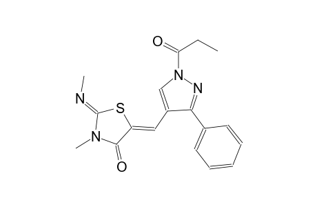 4-thiazolidinone, 3-methyl-2-[(Z)-methylimino]-5-[[1-(1-oxopropyl)-3-phenyl-1H-pyrazol-4-yl]methylene]-, (2Z,5Z)-