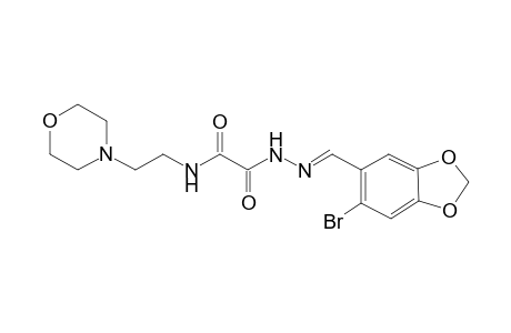 N'-[(E)-(6-bromanyl-1,3-benzodioxol-5-yl)methylideneamino]-N-(2-morpholin-4-ylethyl)ethanediamide