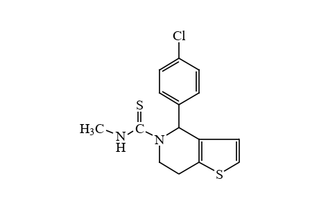 4-(p-chlorophenyl)-6,7-dihydro-N-methylthiothieno[3,2-c]pyridine-5(4H)-carboxamide