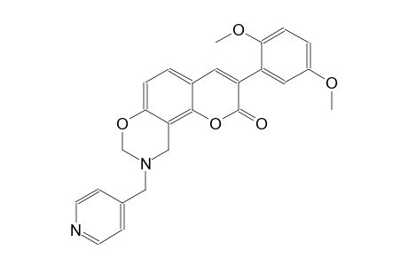 2H,8H-pyrano[2,3-f][1,3]benzoxazin-2-one, 3-(2,5-dimethoxyphenyl)-9,10-dihydro-9-(4-pyridinylmethyl)-