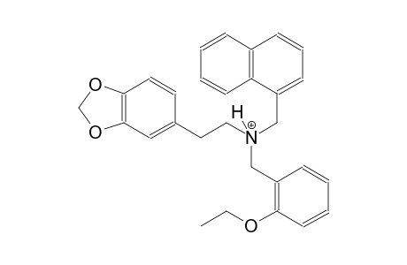 2-(1,3-benzodioxol-5-yl)-N-(2-ethoxybenzyl)-N-(1-naphthylmethyl)ethanaminium