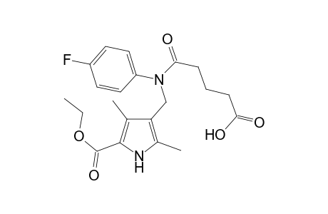 5-[(5-ethoxycarbonyl-2,4-dimethyl-1H-pyrrol-3-yl)methyl-(4-fluorophenyl)amino]-5-oxidanylidene-pentanoic acid