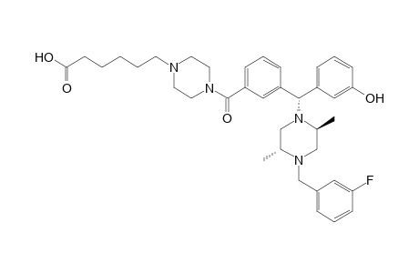 6-(4-{3-[(R)-((2S,5R)-4-(3-Fluorobenzyl)-2,5-dimethyl-piperazin-1-yl)-(3-hydroxy-phenyl)-methyl]-benzoyl}-piperazin-1-yl)-hexanoic acid