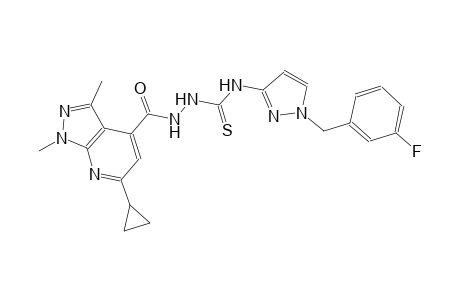 2-[(6-cyclopropyl-1,3-dimethyl-1H-pyrazolo[3,4-b]pyridin-4-yl)carbonyl]-N-[1-(3-fluorobenzyl)-1H-pyrazol-3-yl]hydrazinecarbothioamide
