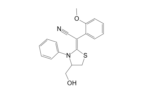 2-(1-Cyano-1-(2-methoxyphenyl))methylene-4-hydroxymethyl-3-phenylthiazolidine