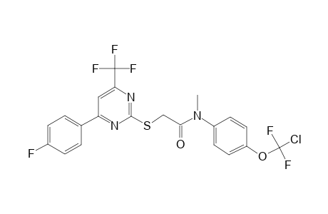 N-[4-[chloranyl-bis(fluoranyl)methoxy]phenyl]-2-[4-(4-fluorophenyl)-6-(trifluoromethyl)pyrimidin-2-yl]sulfanyl-N-methyl-ethanamide