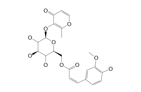 3-HYDROXY-2-METHYL-4-H-PYRAN-4-ONE-3-O-(6-O-CIS-FERULOYL)-BETA-D-GLUCOPYRANOSIDE