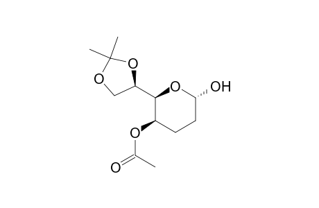 .beta.-D-arabino-Heptopyranose, 2,3-dideoxy-6,7-O-(1-methylethylidene)-, 4-acetate