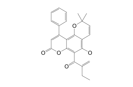 5-HYDROXY-2,2-DIMETHYL-6-(2-METHYLENE-BUTANOYL)-10-PHENYL-2H,8H-BENZO-[1,2-B:3,4-B']-DIPYRAN-8-ONE