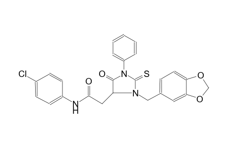 2-[3-(1,3-benzodioxol-5-ylmethyl)-5-oxidanylidene-1-phenyl-2-sulfanylidene-imidazolidin-4-yl]-N-(4-chlorophenyl)ethanamide