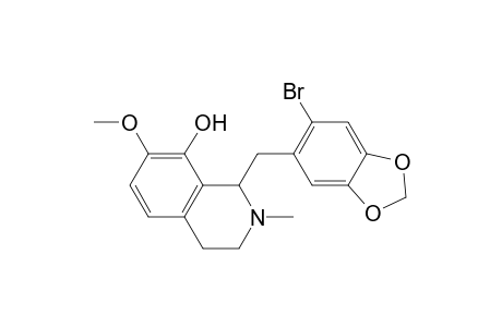1-[(6-bromanyl-1,3-benzodioxol-5-yl)methyl]-7-methoxy-2-methyl-3,4-dihydro-1H-isoquinolin-8-ol