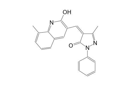 (4Z)-4-[(2-hydroxy-8-methyl-3-quinolinyl)methylene]-5-methyl-2-phenyl-2,4-dihydro-3H-pyrazol-3-one