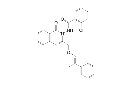 2-chloro-N-(4-oxo-2-[({[(E)-1-phenylethylidene]amino}oxy)methyl]-3(4H)-quinazolinyl)benzamide