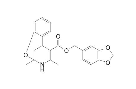 2-Oxa-12-azatricyclo[7.3.1.0(3,8)]trideca-3,5,7,10-tetraene-10-carboxylic acid, 1,11-dimethyl-, 1,3-benzodioxol-5-ylmethyl ester