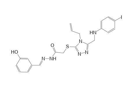 2-({4-allyl-5-[(4-iodoanilino)methyl]-4H-1,2,4-triazol-3-yl}sulfanyl)-N'-[(E)-(3-hydroxyphenyl)methylidene]acetohydrazide