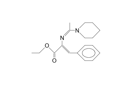 2-Ethoxycarbonyl-1-phenyl-4-piperidino-3-aza-penta-1,3-diene